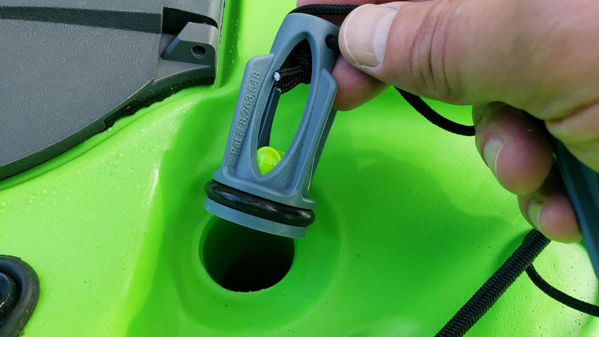 Ocean Kayak Scupper Valve for a sit-on-top kayak.