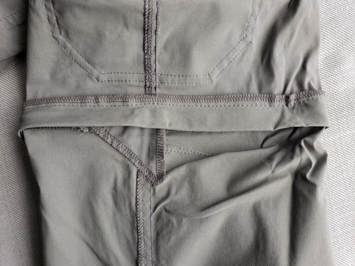 Inside view of KÜHL's Stealth Zip Off System on the Renegade Cargo Convertible Recco Pant.