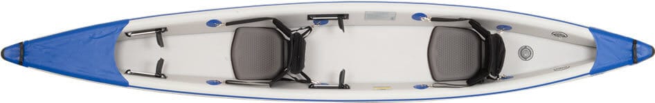 Top view of a two-person Sea Eagle 473rl RazorLite inflatable kayak.