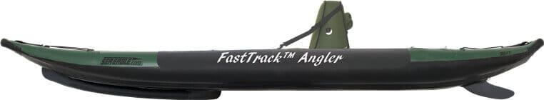 Side view of the FastTrack fishing kayak.