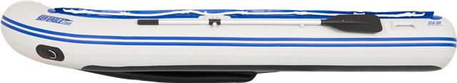 Side view of a Sea Eagle 10’6″ Sport Runabout Inflatable Boat.