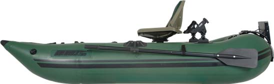 The side view of the 285 Frameless Pontoon Boat Inflatable Fishing Boat.