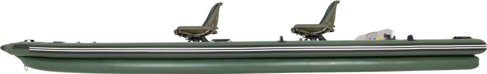 The side view of the Sea Eagle FishSkiff 16 Inflatable Fishing Boat.