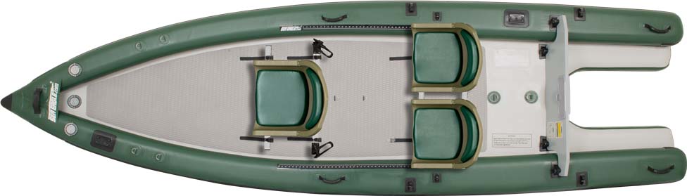 The top view of the Sea Eagle FishSkiff 16 Inflatable Fishing Boat.