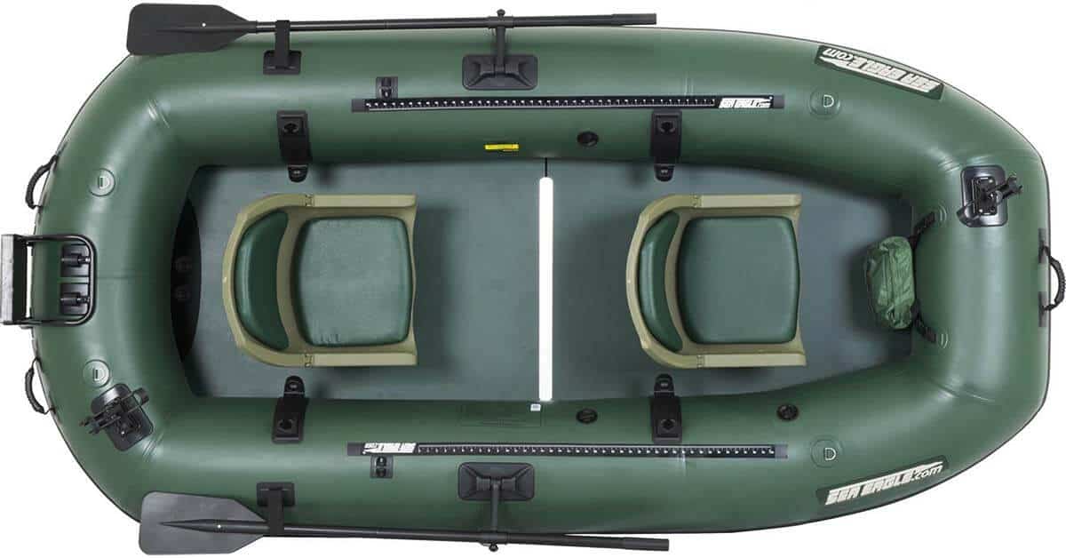 The top view of the Sea Eagle Stealth Stalker 10 Inflatable Fishing Boat.