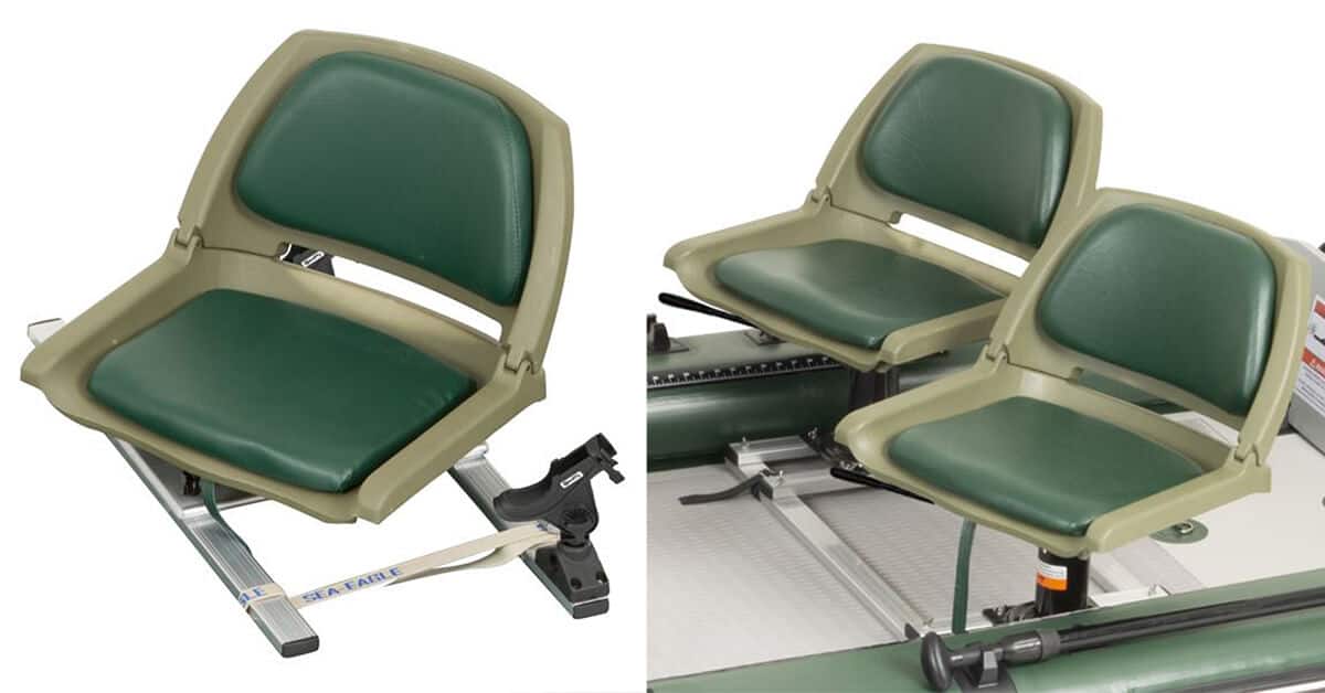 Single and tandem Green Swivel Seat Fishing Rigs with Scotty Rod Holders.