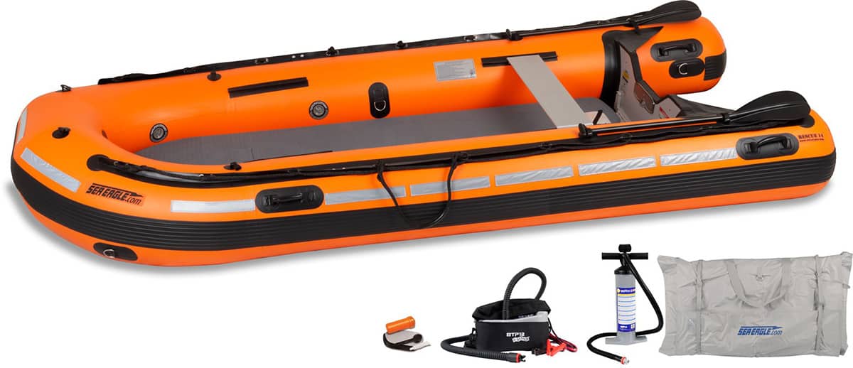 The Sea Eagle Rescue14 Sport Runabout Inflatable Boat, Model Number RESCUE14K_D.
