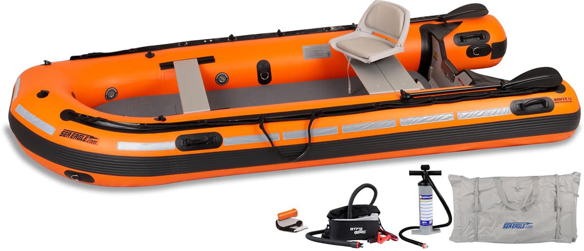 The Sea Eagle Rescue14 Sport Runabout Inflatable Boat, Model Number RESCUE14K_SW.