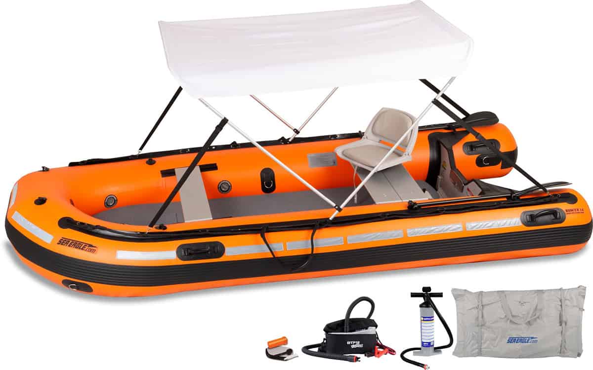 The Sea Eagle Rescue14 Sport Runabout Inflatable Boat, Model Number RESCUE14K_SWC.