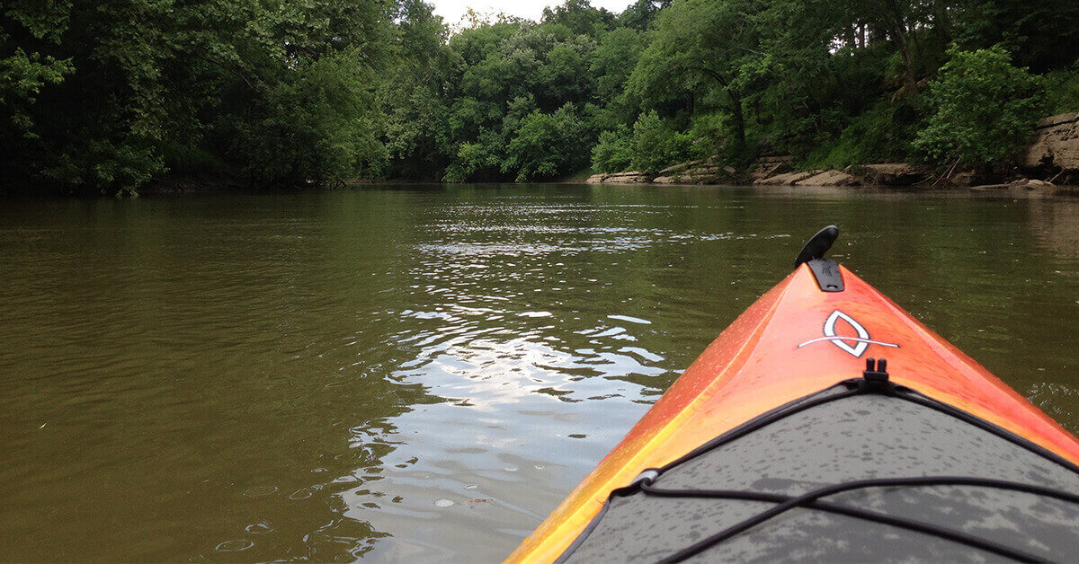 Bow of a Dagger Axis 10.5 on the Harpeth River outside Nashville, TN.