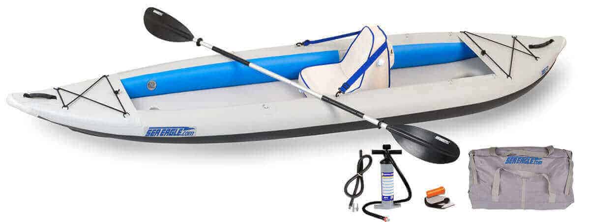 Sea Eagle 385ft FastTrack Inflatable Kayak Deluxe Solo Package, 385FTK_DS.