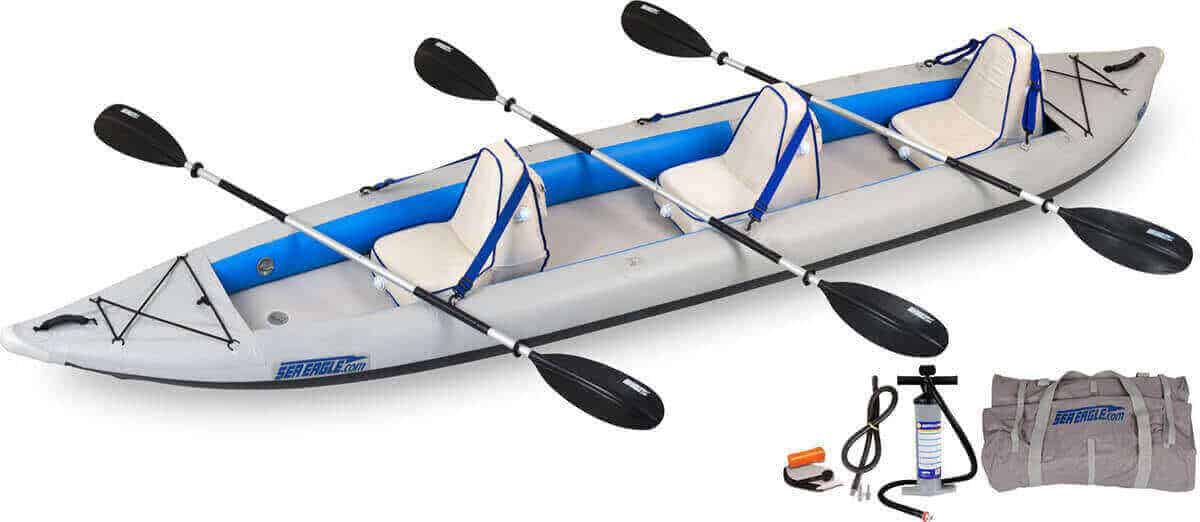 Sea Eagle 465ft FastTrack Inflatable Kayak 3-Person Deluxe Package, Model 465FTK_D.