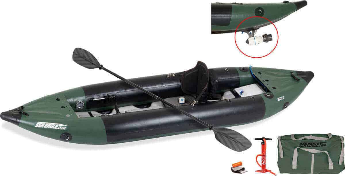 Sea Eagle 350fx Fishing Explorer Inflatable Kayak Bixpy Motor Package, Model Number 350FXK_BX.