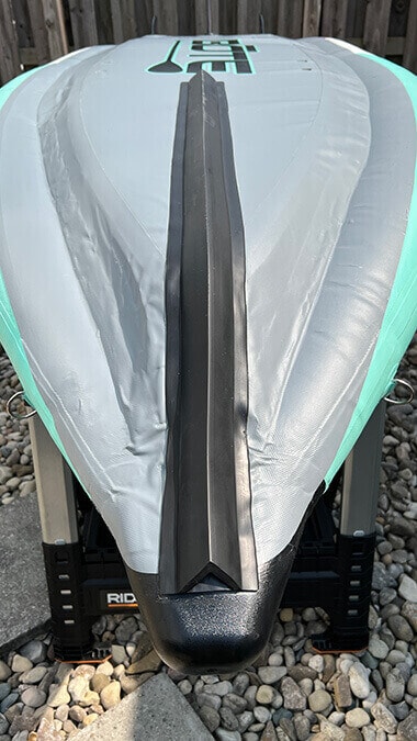 The bow keel and front keel guard of a BOTE Zeppelin Aero.