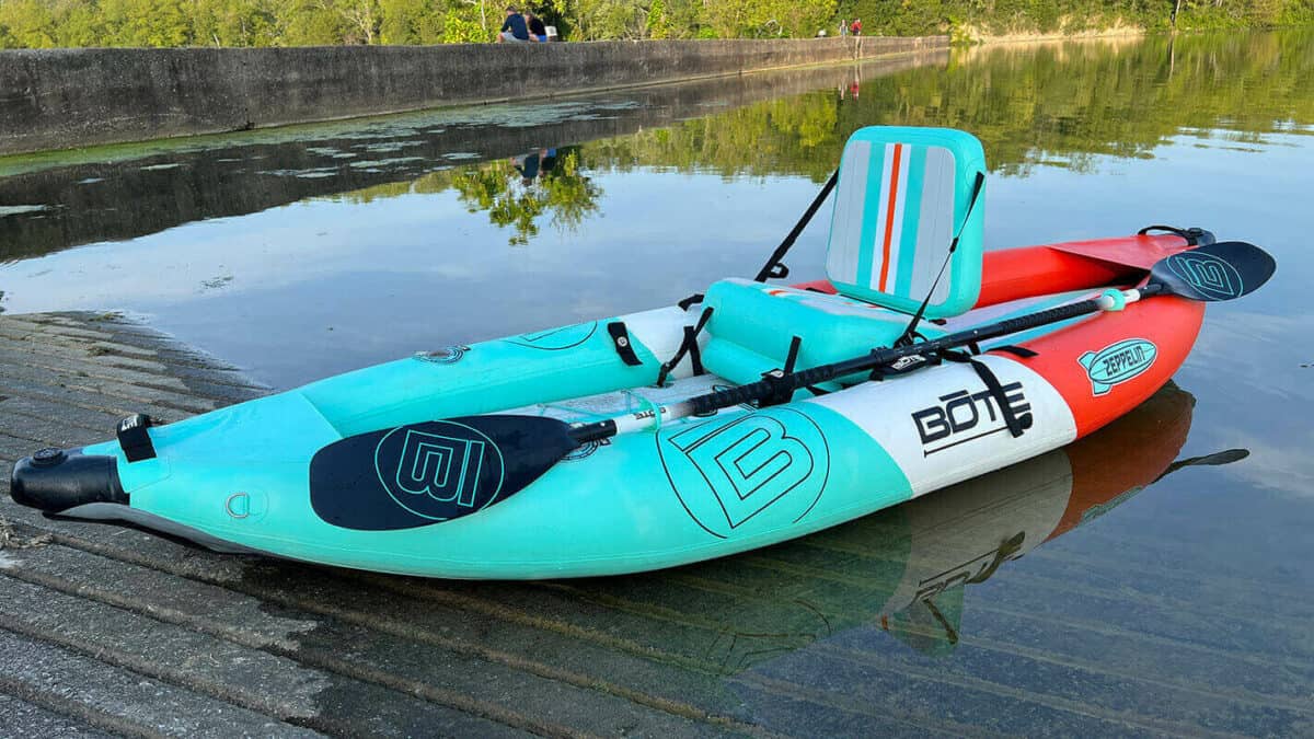 My Bote Zeppelin Aero after a day of using the Boost Fin at Lake Reba in Richmond, KY.